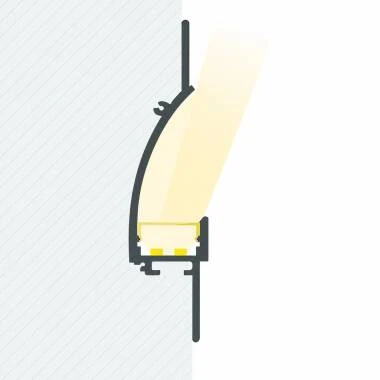 Perfil Aluminio Empotrable para Escayola/Pladur 2m para Tira LED hasta 12mm