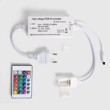Controlador Tira LED RGB 220V SMD Ancho 14.5mm con Mando IR