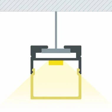 Perfil Aluminio Colgante 2m para Tira LED hasta 17 mm