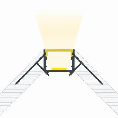 Perfil Alumínio Integração em Gesso / Pladur Esquina Arista para Tira LED até 15 mm