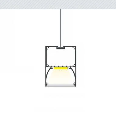 Perfil Aluminio Colgante 2m para Tira LED hasta 22 mm
