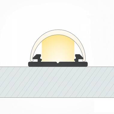 Perfil Aluminio Superficie Flexible 1m para Tiras LED hasta 12 mm