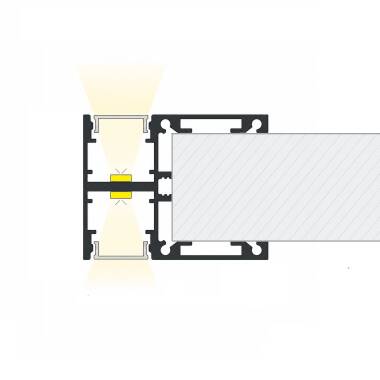 Perfil Alumínio Superfície Dupla Cara 2m Preto para Fita LED até 10 mm