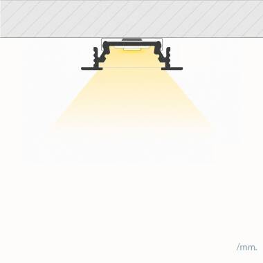 Perfil Aluminio Empotrable 1m Tapa Deslizable para Tiras LED hasta 10 mm