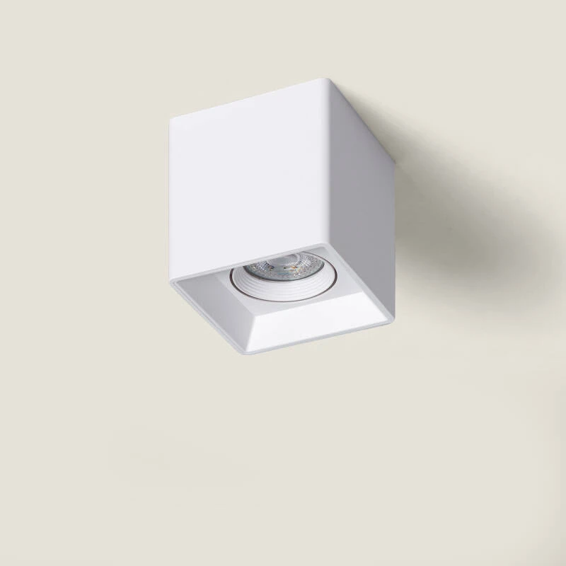 Imagen de Aplique de Techo Cuadrado Blanco con Bombilla GU10 Space
