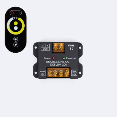 Controlador Regulador 24V DC + Mando RF para Dim To Warm