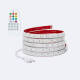 Imagen de Tira LED RGB 220V SMD 60 LED/m 15W/m SILICONE FLEX Ancho 12mm Corte 100cm IP67 con Mando a Medida