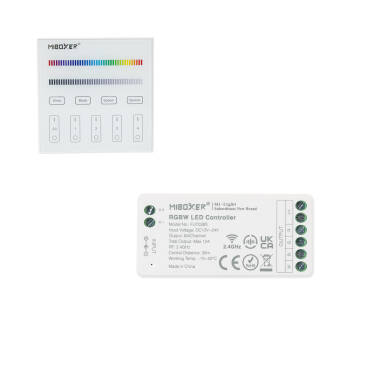 Controlador Regulador Fita LED RGBW 12/24V DC + Comando RF 4 Zonas MiBoxer