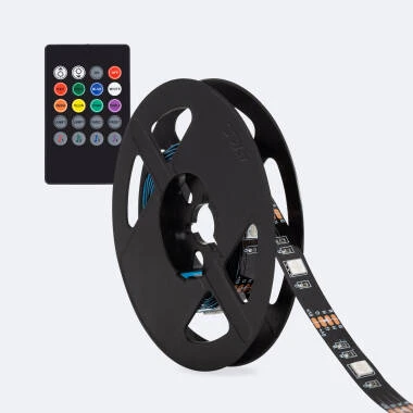 Tira LED 5V RGB 24 LED/m 2m IP20 KIT con USB para Televisión