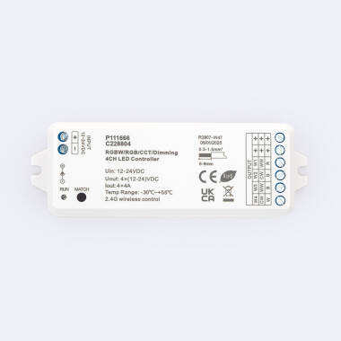 Controlador de Fita LED Monocromática/CCT/RGB/RGBW 12-24V SKYDANCE VP Compatível com Comando RF