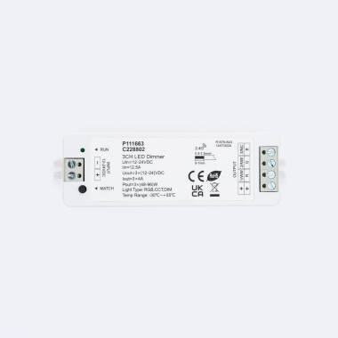 Controlador de Fita LED Monocromática/CCT/RGB 12-24V SKYDANCE V3 Compatível com Comando RF