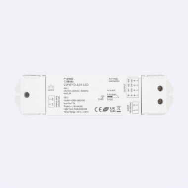 Controlador de Fita LED 220V monocromático/CCT/RGB SKYDANCE S3 Compatível com Pulsador e Comando RF