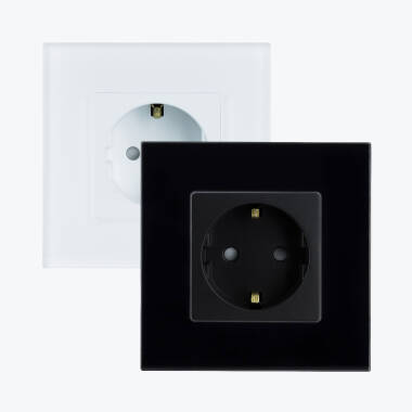 Tomada Tipo F Schuko Wifi Com Moldura de Vidro Modern