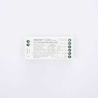 Controlador Regulador WiFi LED RGB/RGBW/RGB+CCT 12/24V DC MiBoxer FUT037W+