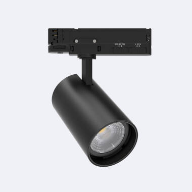 Foco Carril LED Trifásico 40W Fasano CCT Seleccionable Regulable Negro