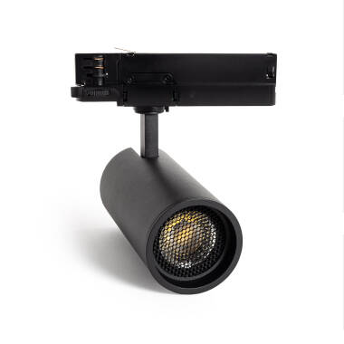 Foco Carril LED Trifásico 30W Fasano Antideslumbramiento CCT Seleccionable Regulable Negro