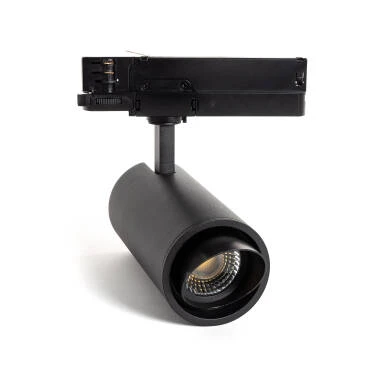 Foco Carril LED Trifásico 30W Fasano Cilindro Bisel CCT Seleccionable Regulable Negro