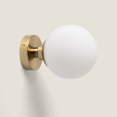 Aplique de Parede em Metal e Vidro Moonlight Brass com 1 foco