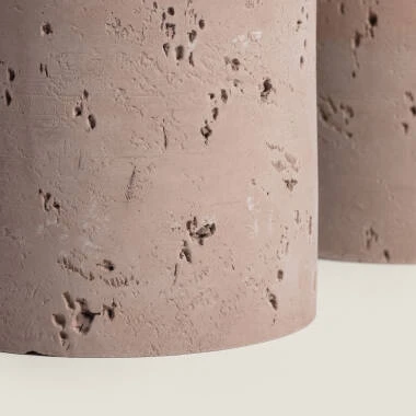 Imagen de Set de 3 Velas LED Decorativas de Cera y Cemento Exterior Duna