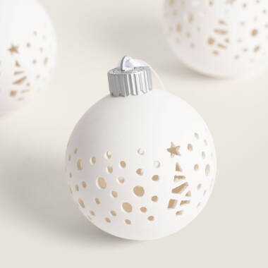 Imagen de Set de 3 Bolas Navideñas LED de Cerámica Altea
