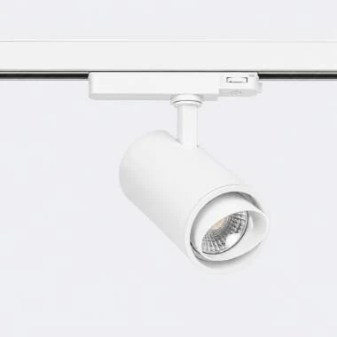 Foco Carril LED Trifásico 20W Fasano Cilíndrico Bisel Regulável Branco