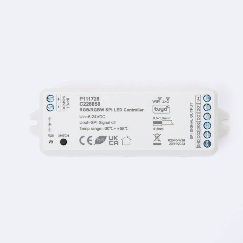 Imagem de Controlador WIFI Fita LED Digital SPI RGB/RGBW 12-24V SKYDANCE WT-SPI Compatível com Comando RF