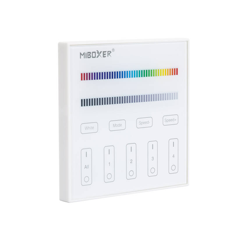 Imagem de Controlador RF 220-240V AC de Parede para Regulador LED RGBW 4 Zonas RF MiBoxer T3