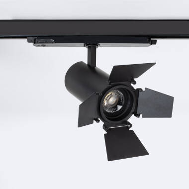 Foco Carril LED Trifásico 30W Fasano Cinema Regulable DALI Negro