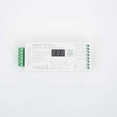 Controlador Regulador LED DL-X DALI 5 em 1 DT8 para Fita Monocor/CCT/RGB/RGBW/RGB+CCT 12/24V DC MiBoxer