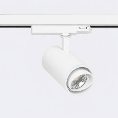 Foco Carril LED Trifásico 30W Fasano Cilíndrico Bisel Regulável Branco