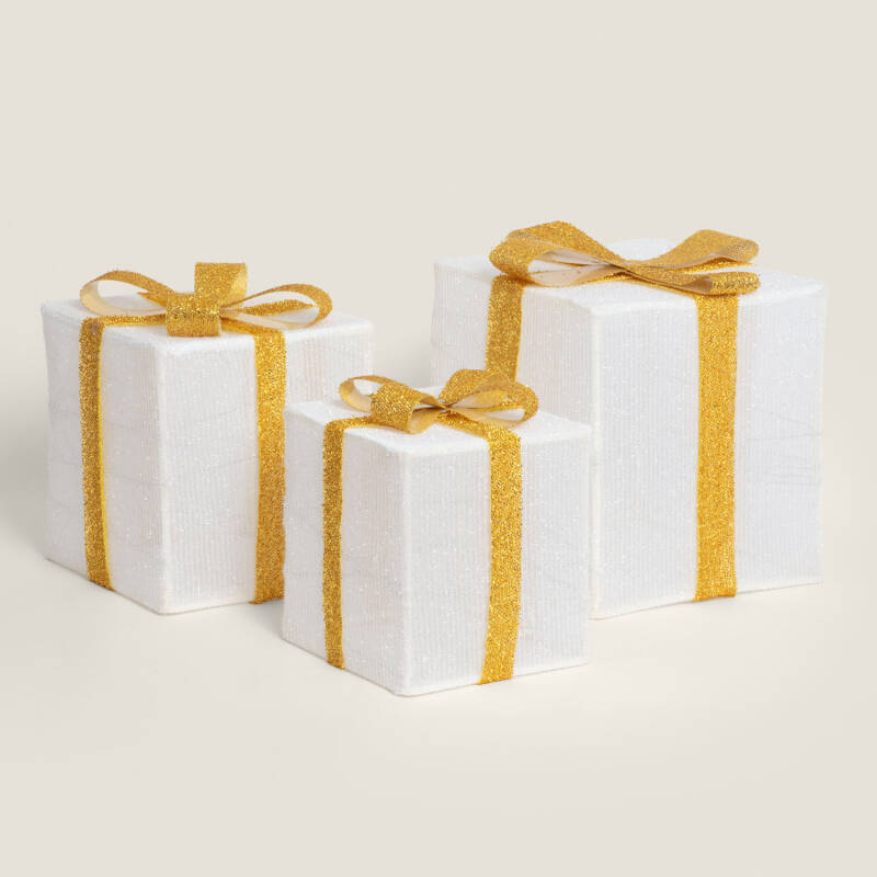 Imagem de Conjunto de 3 Caixas de Presente de Natal com LED e Bateria Noelle