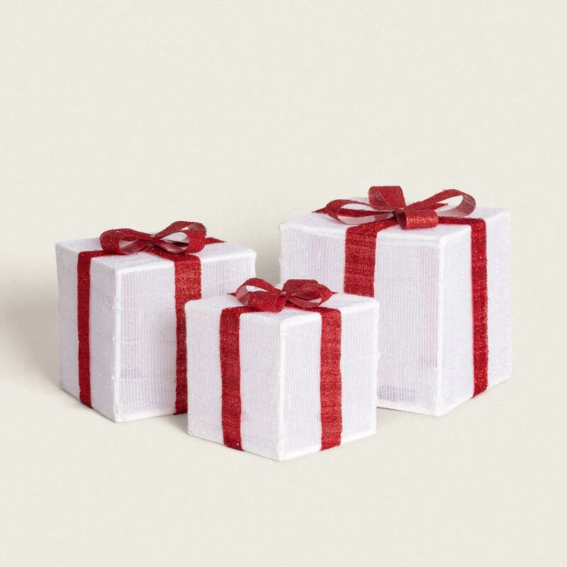 Imagen de Set de 3 Cajas Regalo de Navidad LED con Batería Noelle