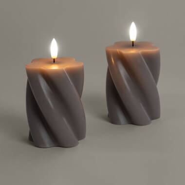 Imagem de Duas velas decorativas de cera com LED e design ondulado da Velia