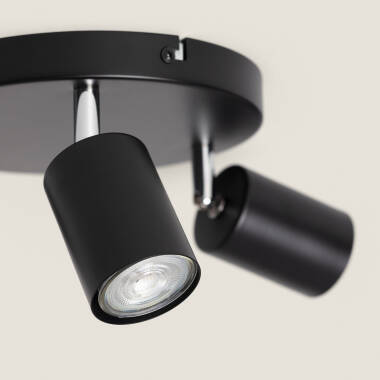Imagen de Lámpara de Techo Orientable Circular Metal 3 Focos Albus Nero