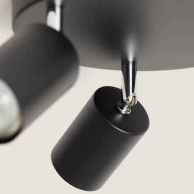 Imagen de Lámpara de Techo Orientable Circular Metal 3 Focos Albus Nero