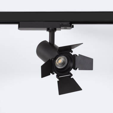 Foco Carril LED Trifásico 20W Fasano Cinema Regulável Preto