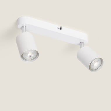Lámpara de Techo Orientable Metal 2 Focos Albus Nero