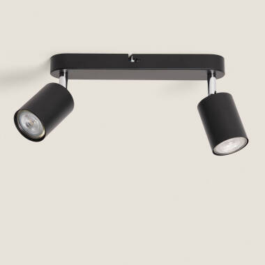 Imagen de Lámpara de Techo Orientable Metal 2 Focos Albus Nero