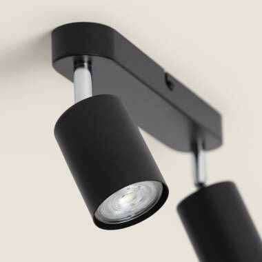 Imagen de Lámpara de Techo Orientable Metal 2 Focos Albus Nero