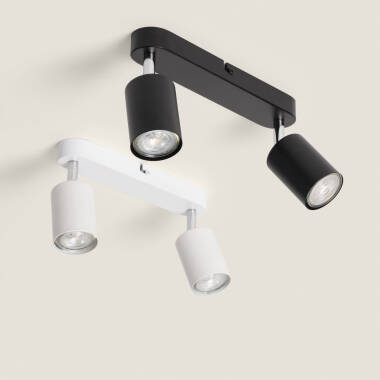 Imagen de Lámpara de Techo Orientable Metal 2 Focos Albus Nero