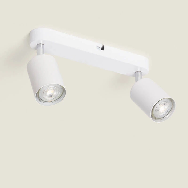 Imagen de Lámpara de Techo Orientable Metal 2 Focos Albus Nero
