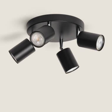 Candeeiro de Teto Circular Orientável em Metal com 4 focos Albus Loft 	