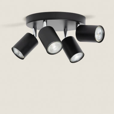Imagem de Candeeiro de Teto Circular Orientável em Metal com 4 focos Albus Loft