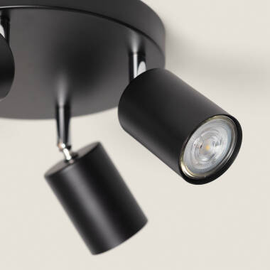 Imagem de Candeeiro de Teto Circular Orientável em Metal com 4 focos Albus Loft