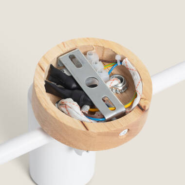 Imagem de Candeeiro de Teto Orientável em Madeira e Metal com 3 Focos Albus