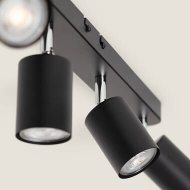 Imagem de Candeeiro de Teto Orientável em Metal com 4 focos Albus Nero