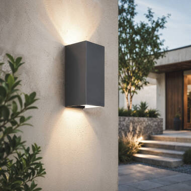 Imagen de Aplique de Pared Exterior LED 10W Aluminio Iluminación Doble Cara CCT Seleccionable Denny Square Large