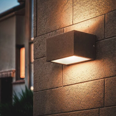 Aplique de Pared Exterior LED 9W Aluminio Iluminación Doble Cara CCT Seleccionable Sheffield