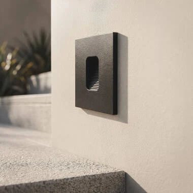 Baliza Exterior LED 2W Encastrável Parede Quadrado Olite
