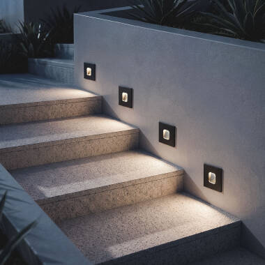 Imagem de Baliza Exterior LED 2W Encastrável Parede Quadrado Olite 